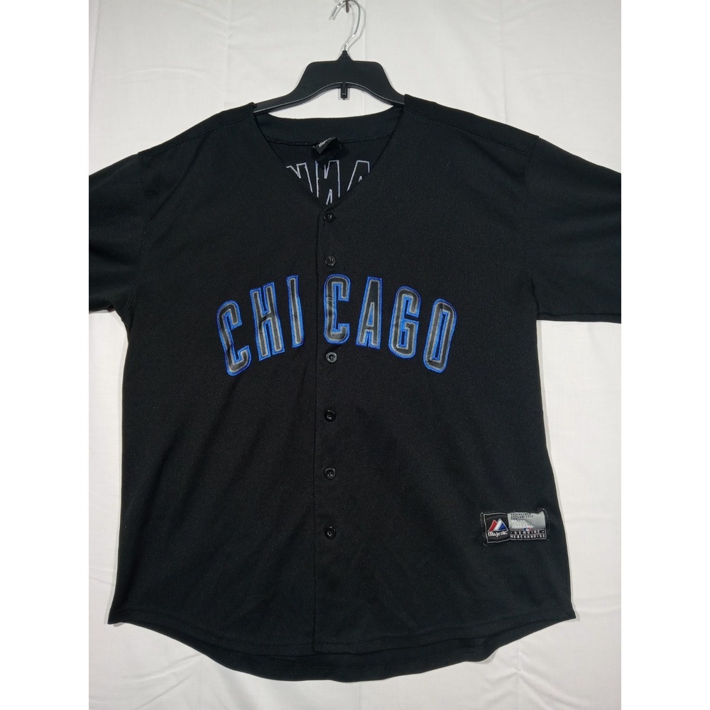 Vintage 90's Chicago MLB Jersey Banks 14 Black XL‎ Majestic